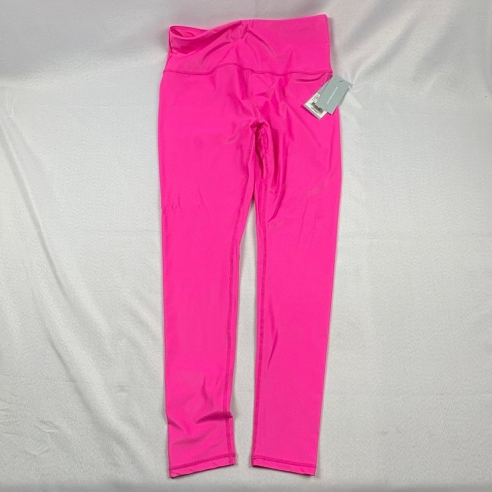 NWT Antonio Melani Gleam 28" Leggings Bright Pink Sz. Lg. Gym Yoga Performance